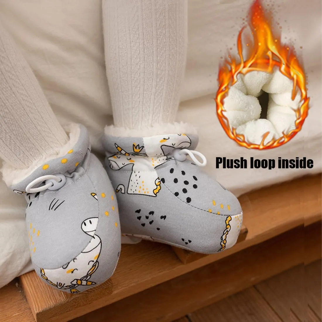 Accurateg Warm Fur Baby Boots, New Thickening Cozy Baby Drawstring Soft Sole Walking Booties for Baby Boy Girl 0-18 Months (M-11cm/4.33in,B-Thick Model)