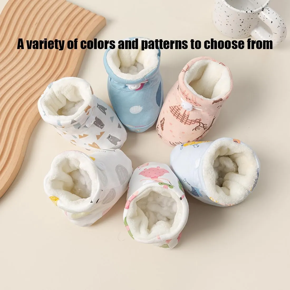 Accurateg Warm Fur Baby Boots, New Thickening Cozy Baby Drawstring Soft Sole Walking Booties for Baby Boy Girl 0-18 Months (M-11cm/4.33in,B-Thick Model)