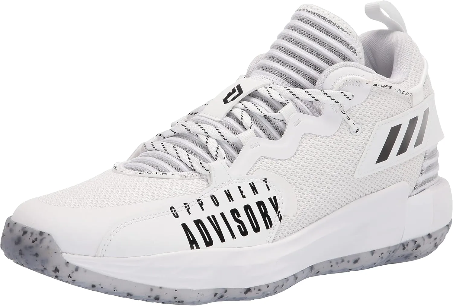 adidas Unisex Dame 7 Extply Basketball Shoe, White/Black/White, 11.5 US Men
