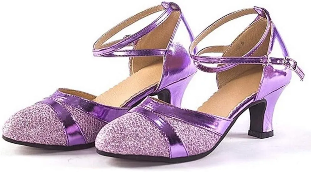 AMDBEL Sandals for Women Dressy Summer Fashion Open Toe Low Heel Pump Sandal Elegant Dance Shoes Buckle Dress Heeled Sandals