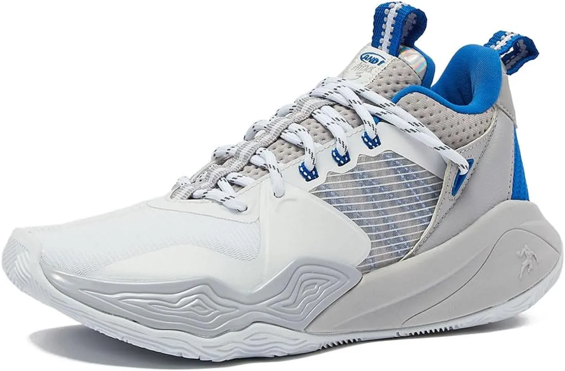 AND1 Attack 3.0 Girls & Boys Basketball Shoes Kids, Boys High Top Sneakers - White/Silver Grey, 3 Little Kid