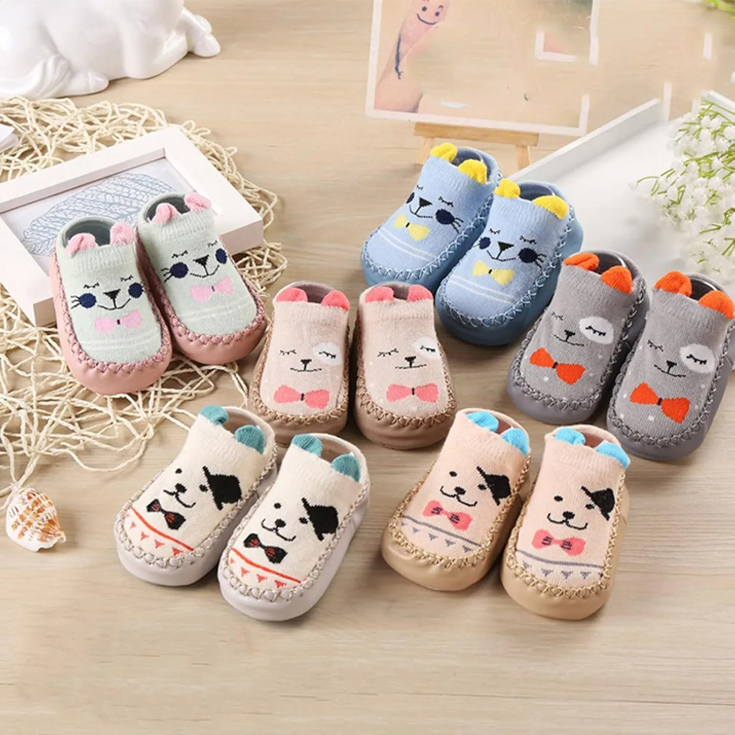 Baby Girl Shoes Newborn Baby Boys Girls Cartoon Ears Floor Socks Non Slip Baby Step Shoes Socks Cute