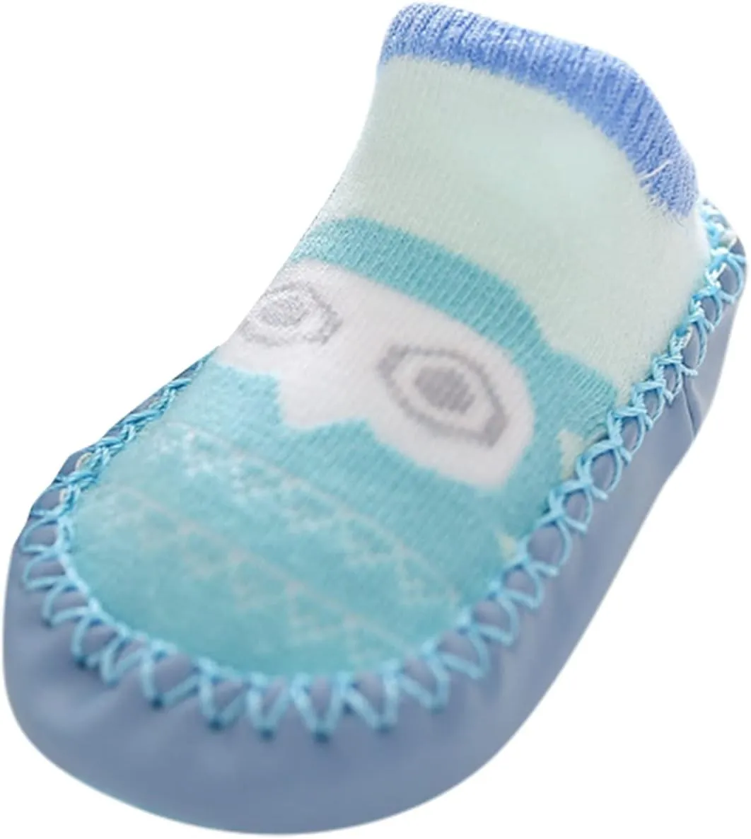 Baby Sock Shoes,Boys Girls Cartoon Shoes First Walking Shoes Non-Slip Socks Kids Floor Shoes White Shoes B