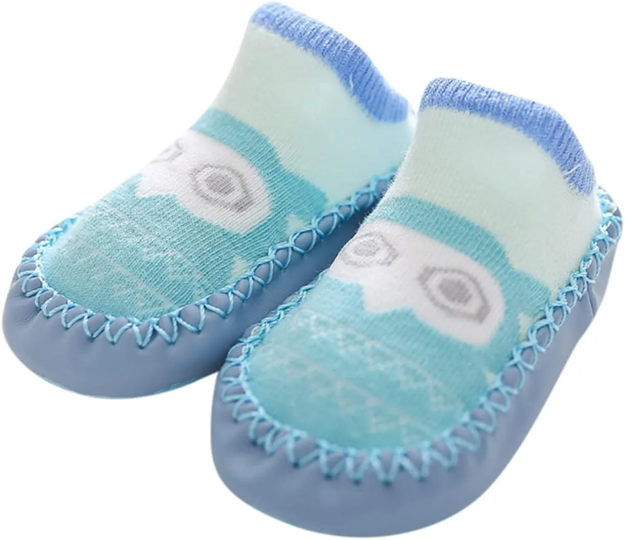 Baby Sock Shoes,Boys Girls Cartoon Shoes First Walking Shoes Non-Slip Socks Kids Floor Shoes White Shoes B