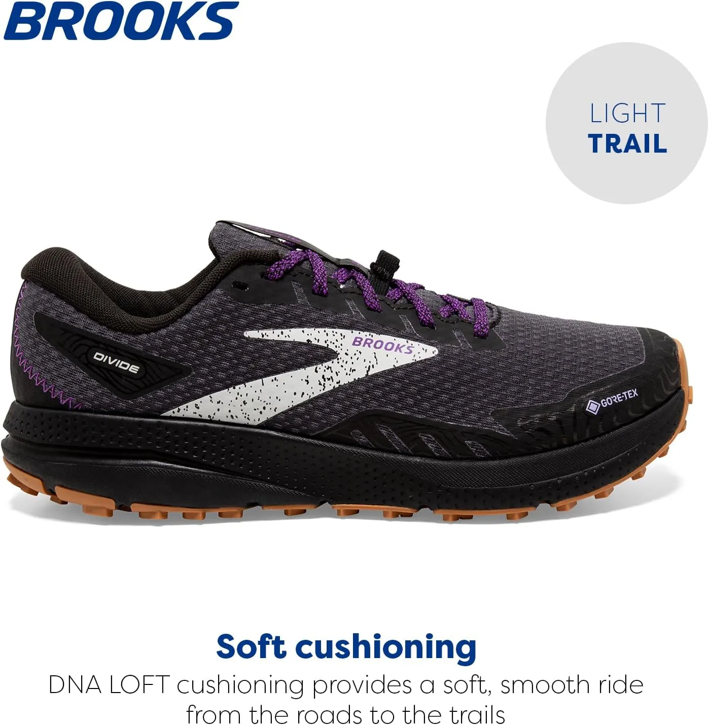 Brooks Womens Divide 4 GTX Waterproof Trail Running Shoe