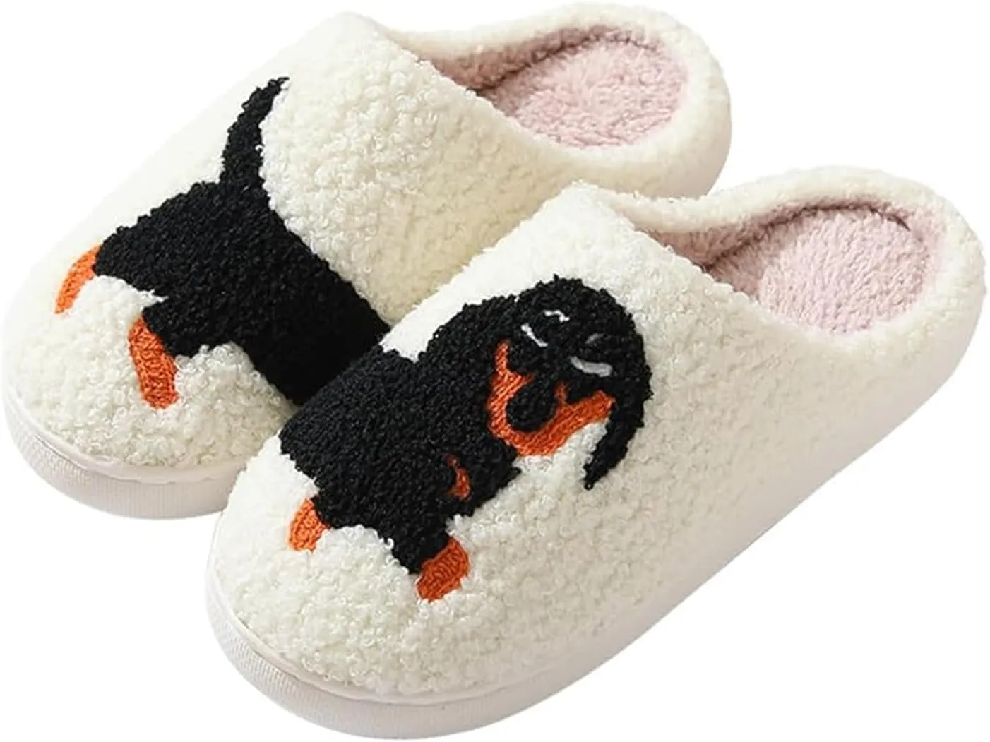 Dachshund Dog Slippers For Women Men, Fuzzy Memory Foam Kawaii Cartoon Animal Slippers, Winter Warm Fluffy Shoes, Slip On House Shoes