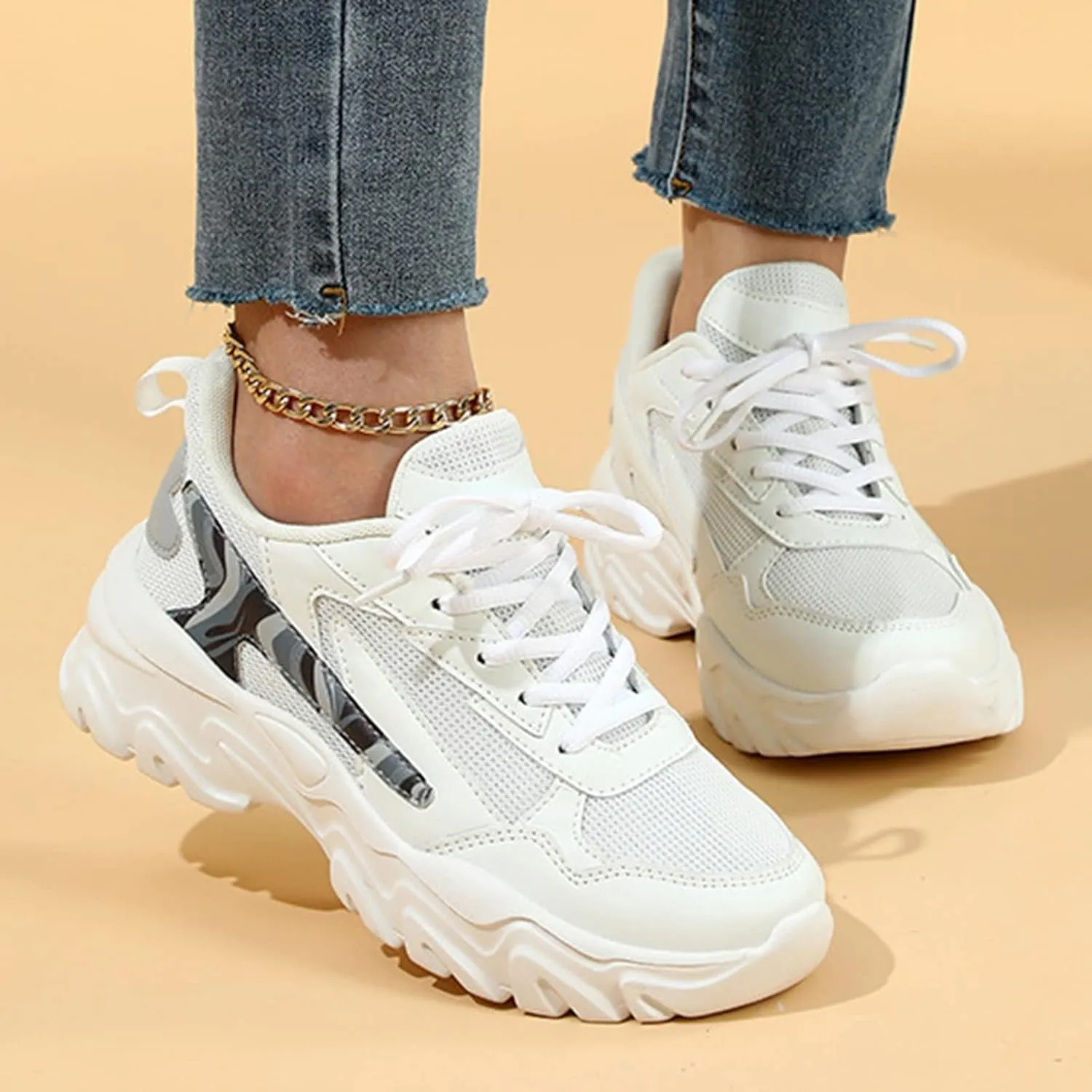 Fashion High Top Sneakers for Women 2023 Tenis De Mujer para Trabajo Antideslizante D Bota Black Sneakers for Women Sneakers for Women Zapatos De Piso para Mujer Elegantes Negros