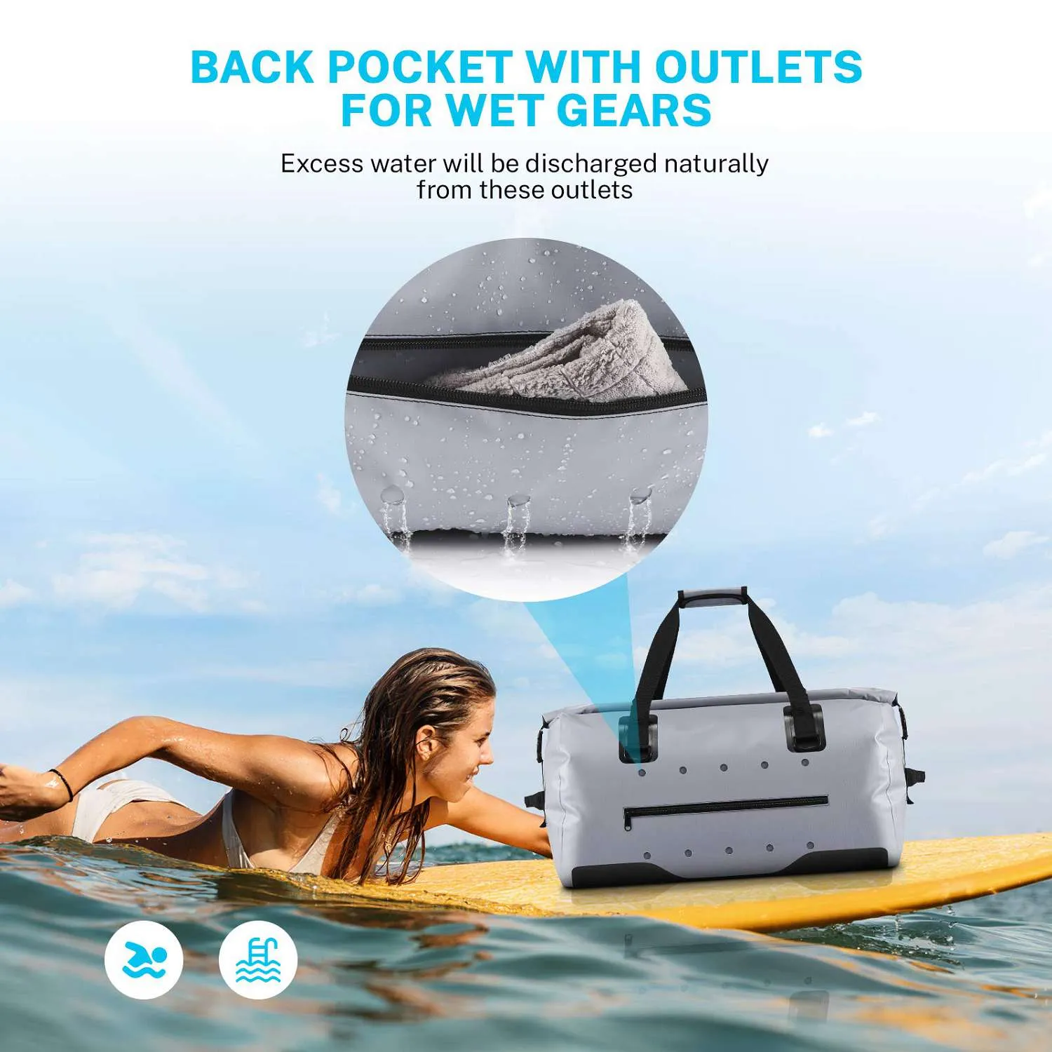 Gonex 60L Large Waterproof Dry Duffle Bag