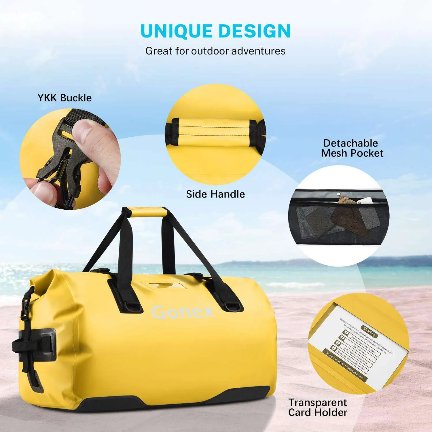 Gonex 60L Large Waterproof Dry Duffle Bag