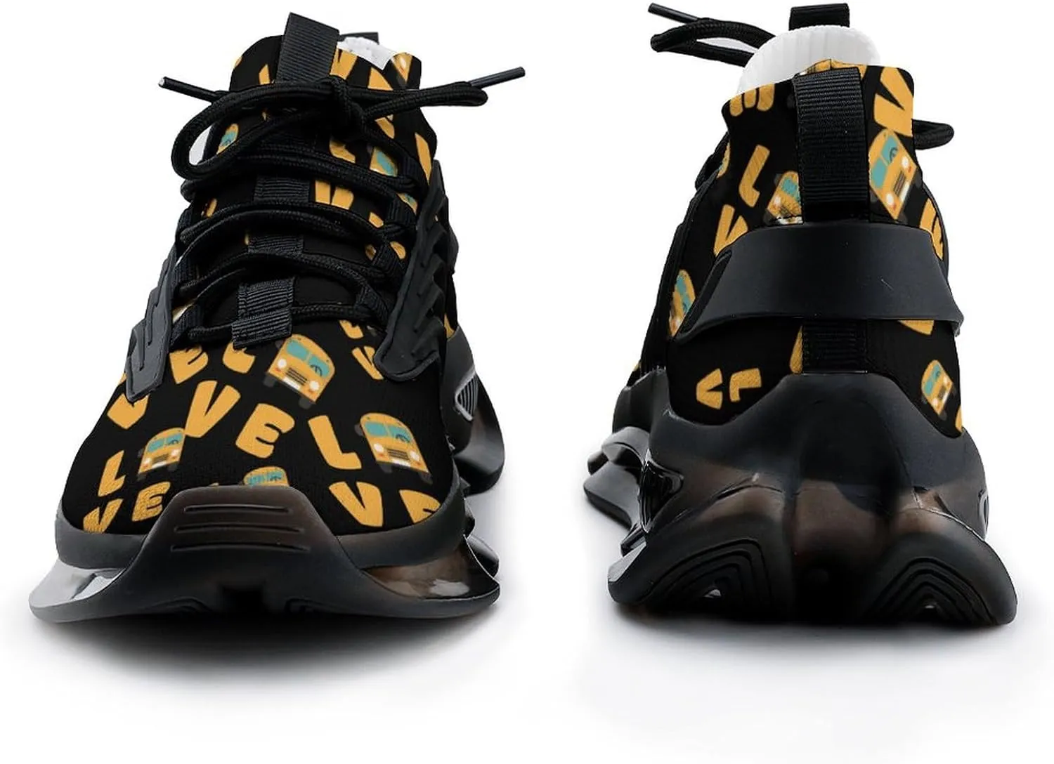 I Love School Buses Casual Mens Running Shoes Athletic Sneakers Sport Shoes for Running Walk Gym Hiking