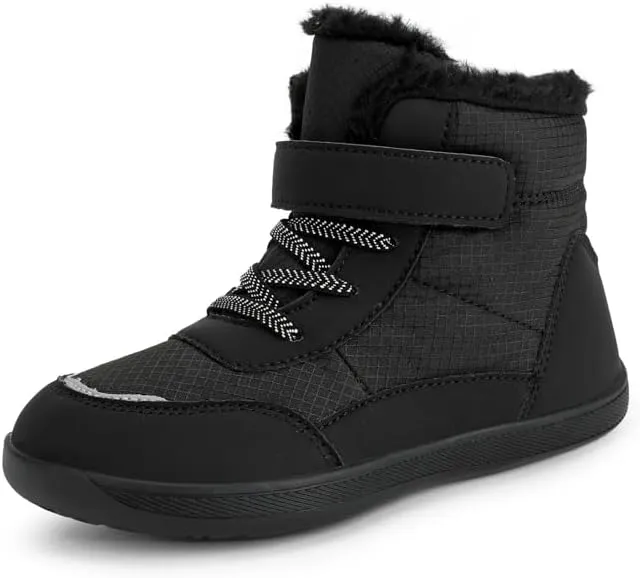 Kids Snow Boots Boys Girls Winter Boots Waterproof Outdoor High Top Shock Absorption Non-Slip Fully Fur Lined Casual Lightweight Hiking Boot