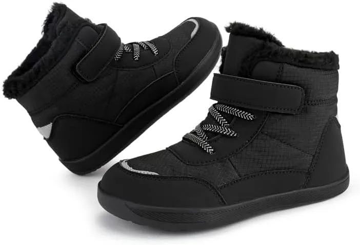 Kids Snow Boots Boys Girls Winter Boots Waterproof Outdoor High Top Shock Absorption Non-Slip Fully Fur Lined Casual Lightweight Hiking Boot