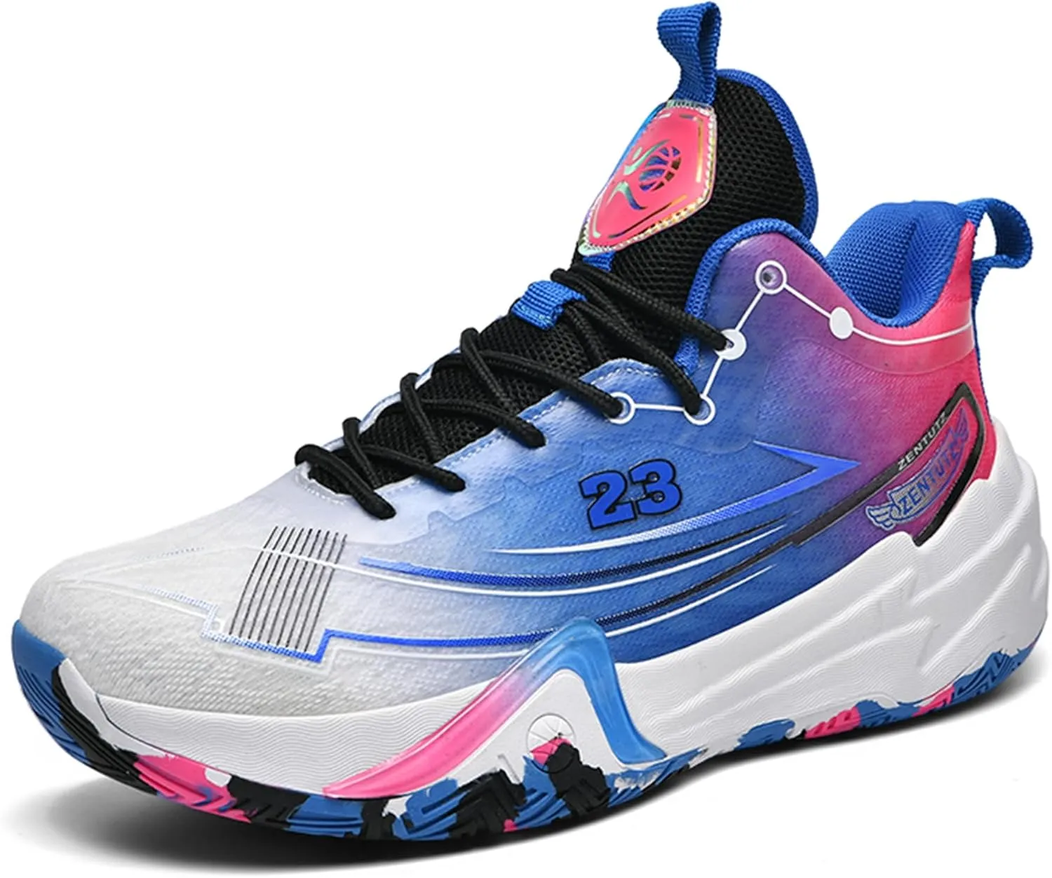 Men Basketball Shoes Anti Slip Breathable Fashionable Outdoor Sports Shoes Training Shoes