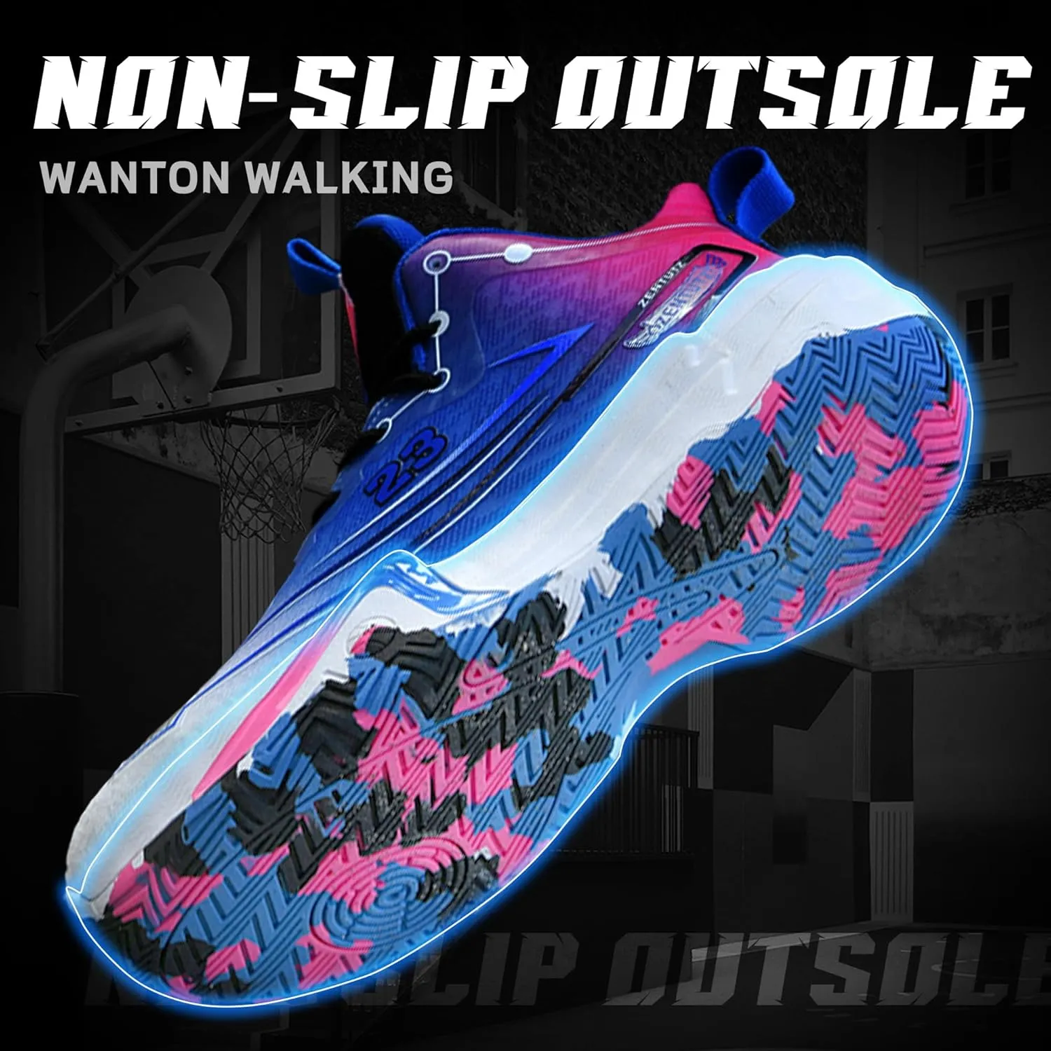 Men Basketball Shoes Anti Slip Breathable Fashionable Outdoor Sports Shoes Training Shoes