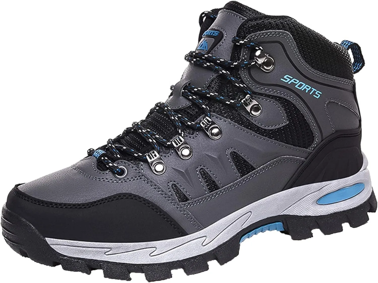 Mens Hiking Ankle Boots Waterproof Winter Warm Boots Breathable Lightweight Outdoor Casual,Gray,11.5