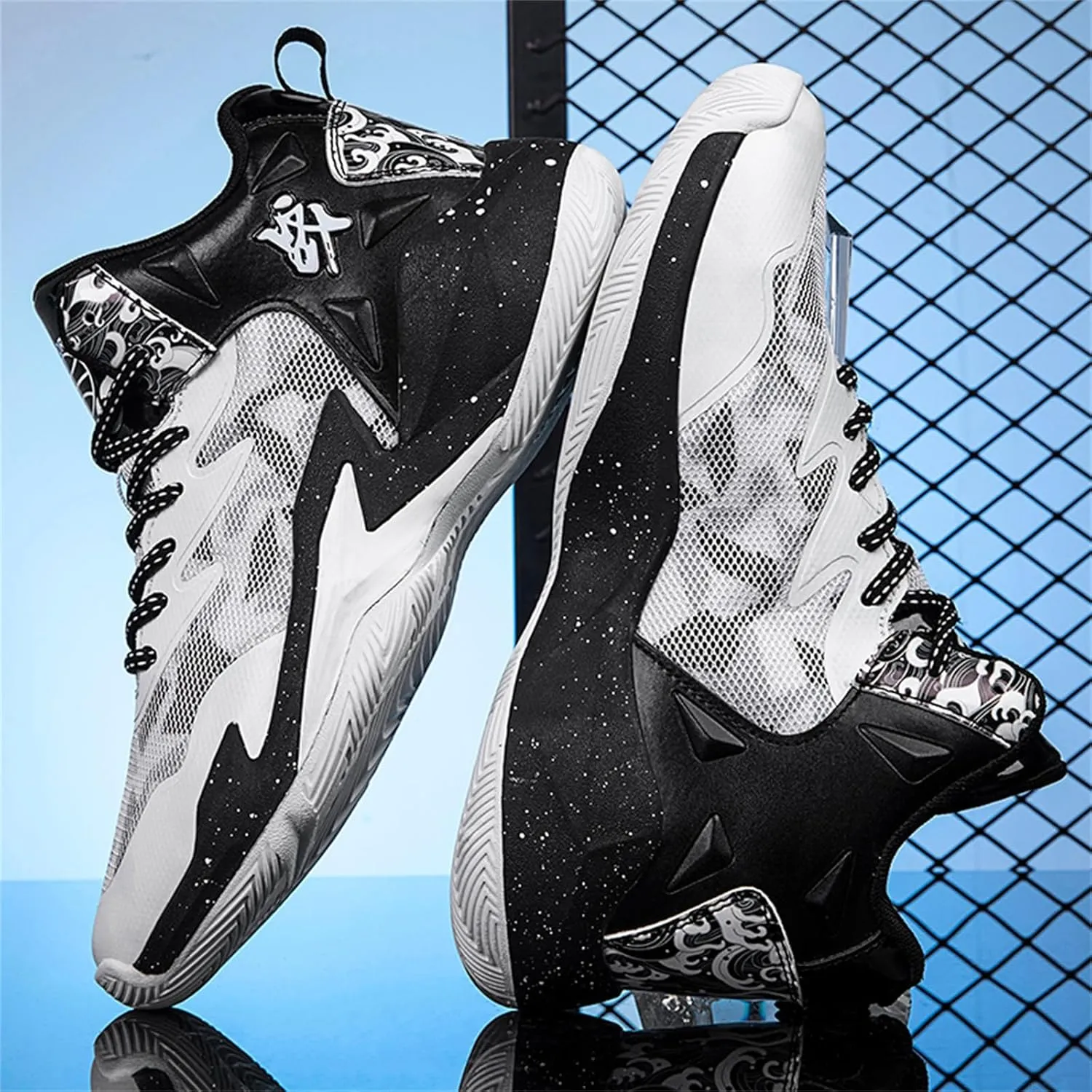 Men's Lace Up High Top Fashion Basketball Shoes with Arch Support Lightweight Non-Slip Running Tennis Sneakers Classic Sports Shoes