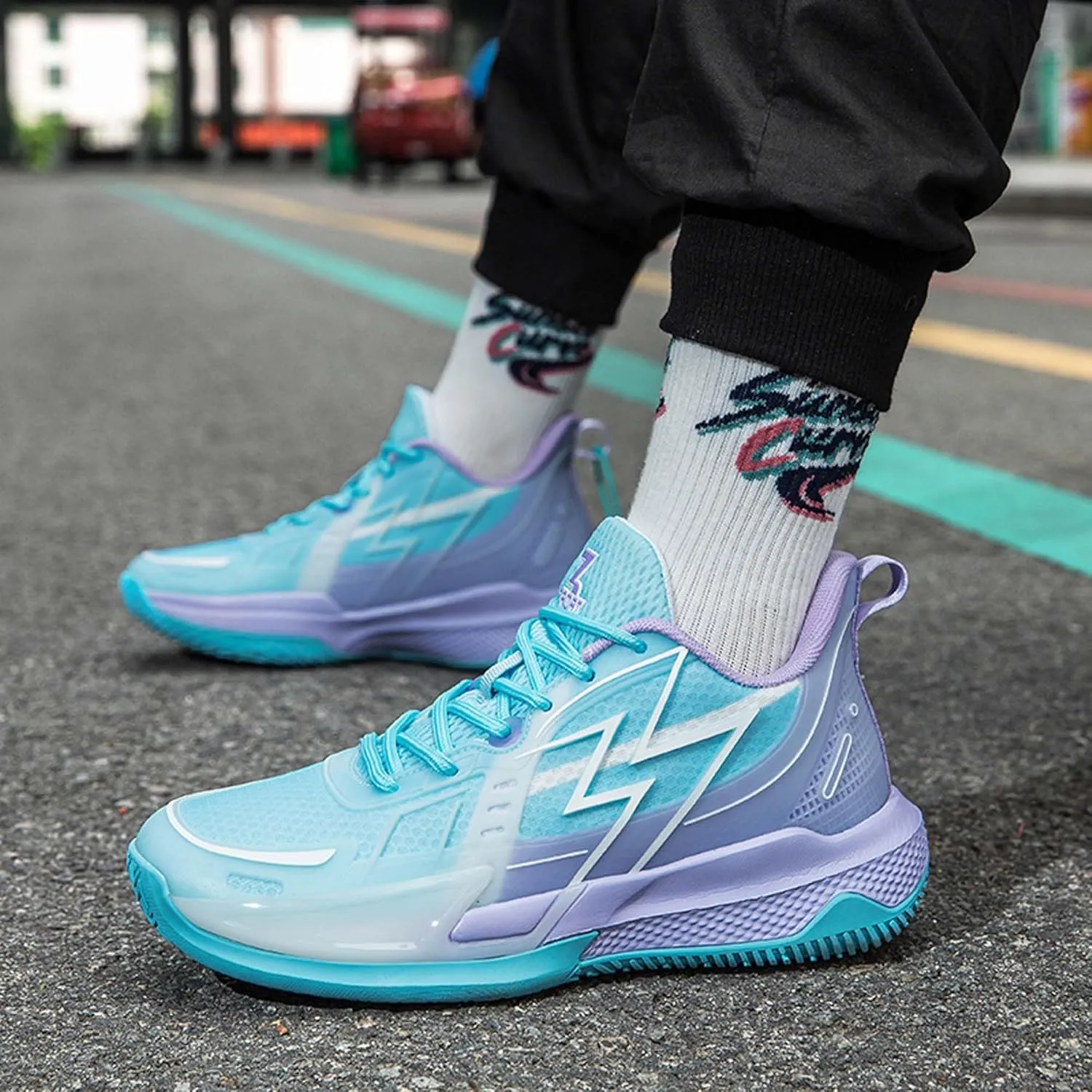 Middle School and Youth Basketball Shoes, Unisex Fashion Sports Basketball Shoes, Breathable Outdoor Cushioning Sports Shoes