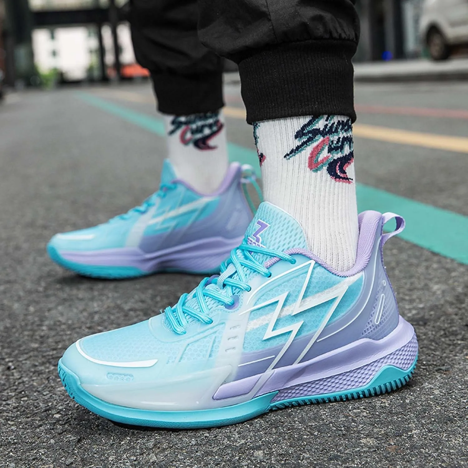 Middle School and Youth Basketball Shoes, Unisex Fashion Sports Basketball Shoes, Breathable Outdoor Cushioning Sports Shoes