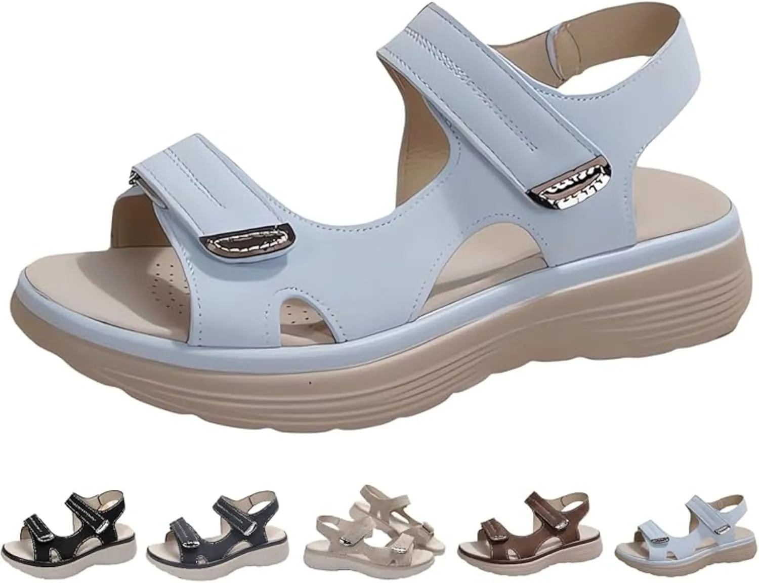 Orthopedic Sandals for Women Arch Support Dressy Comfortable Walking Sandals Soft Cushion Foam Sport Sandal Wide Width Dress Shoes Recovery Athletic Travel Summer Shoes