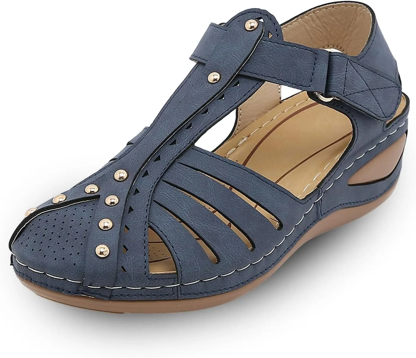 Orthopedic Sandals for Women Hollow out Ankle Buckle Strap Gladiator Wedge Sandals Casual Summer Vacation Shoes