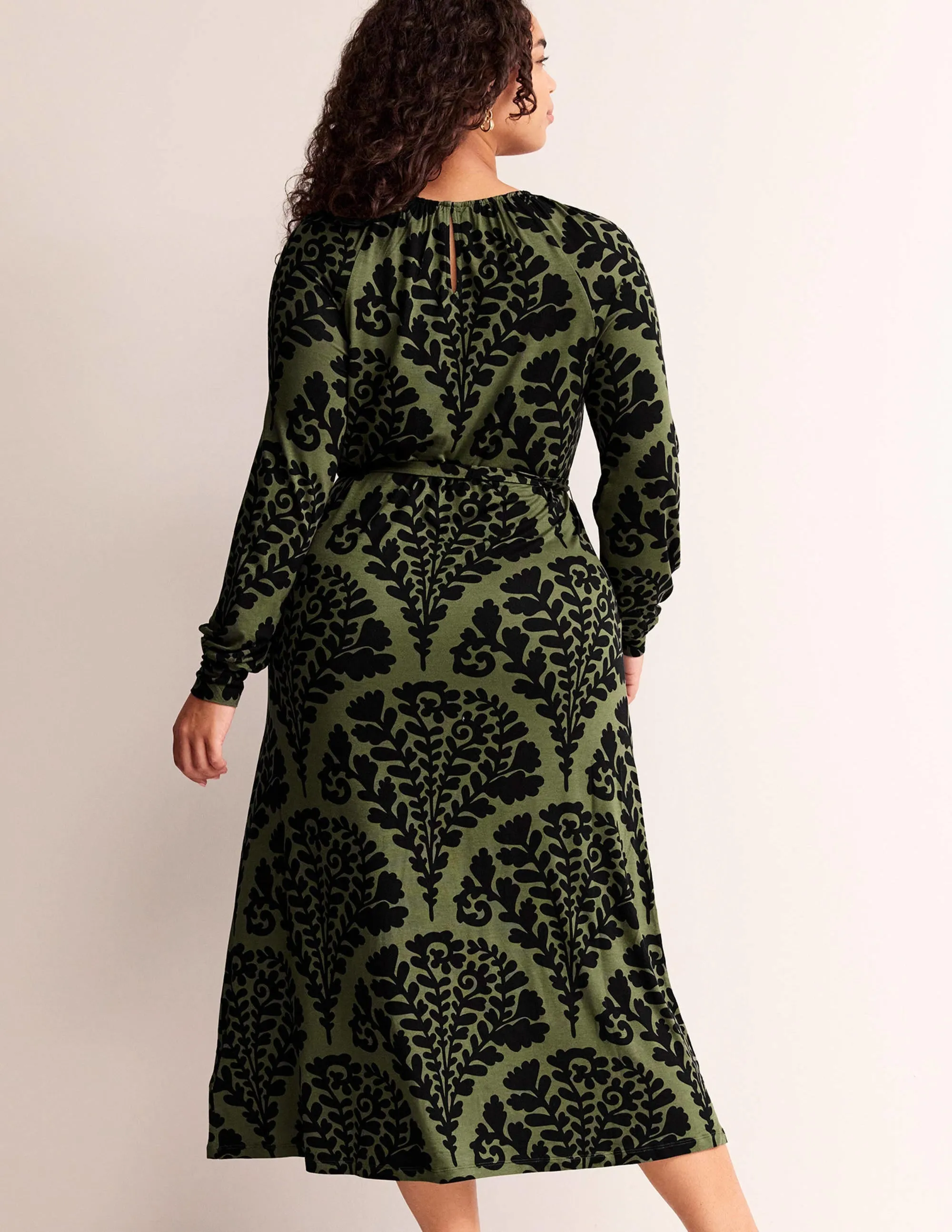 Placement Print Maxi Dress-Spruce, Blossomy