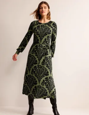 Placement Print Maxi Dress-Spruce, Blossomy