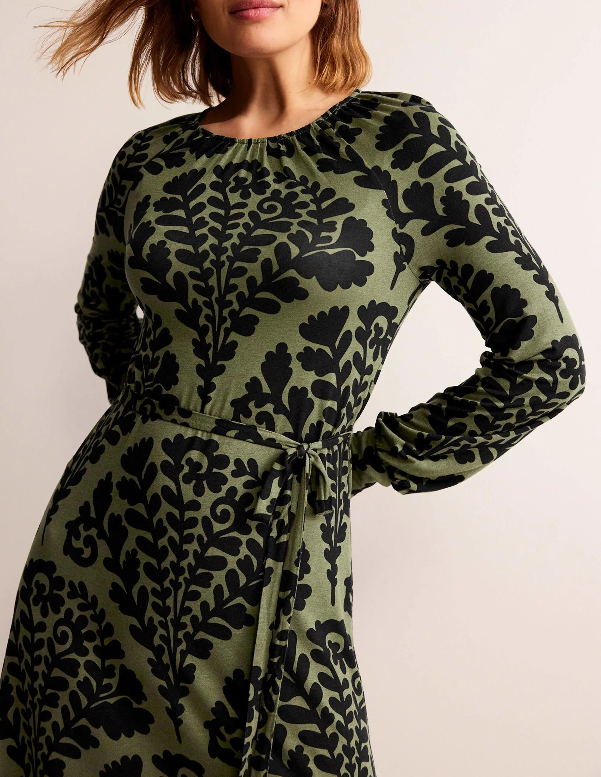 Placement Print Maxi Dress-Spruce, Blossomy