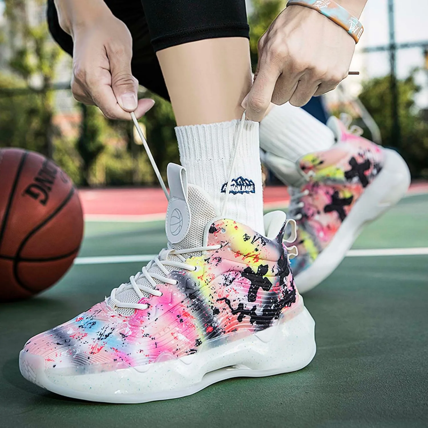Practical Hiking Leisure Travel Basketball Shoes, Durable Sports Shoes for Competitive Training, Fashionable Breathable Mesh Basketball Shoes