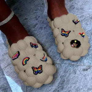 Purpdrank - White Fashion Casual Living Hollowed Out Patchwork Round Comfortable Shoes