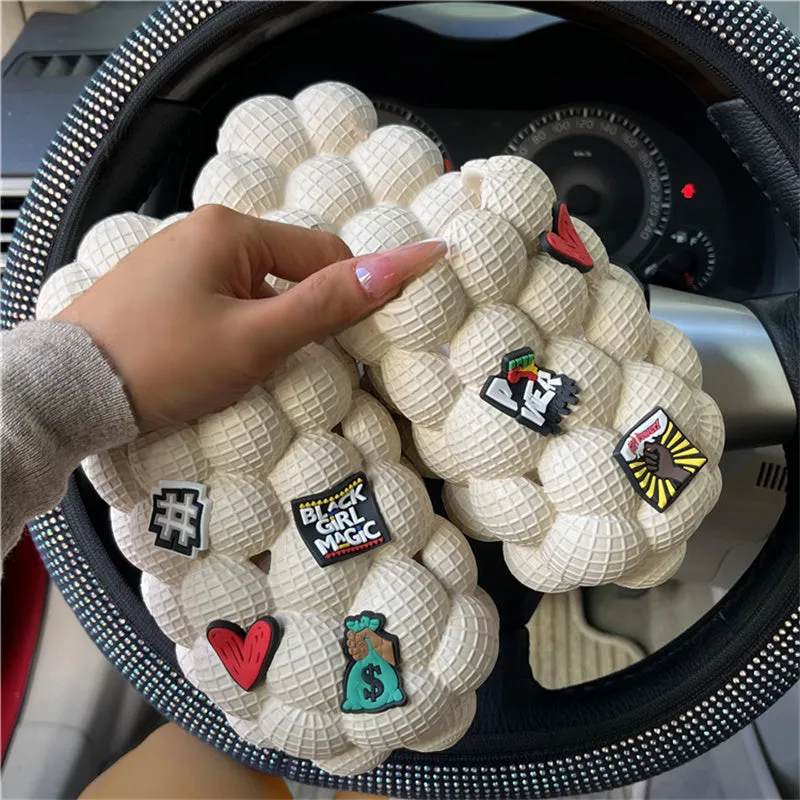 Purpdrank - White Fashion Casual Living Hollowed Out Patchwork Round Comfortable Shoes