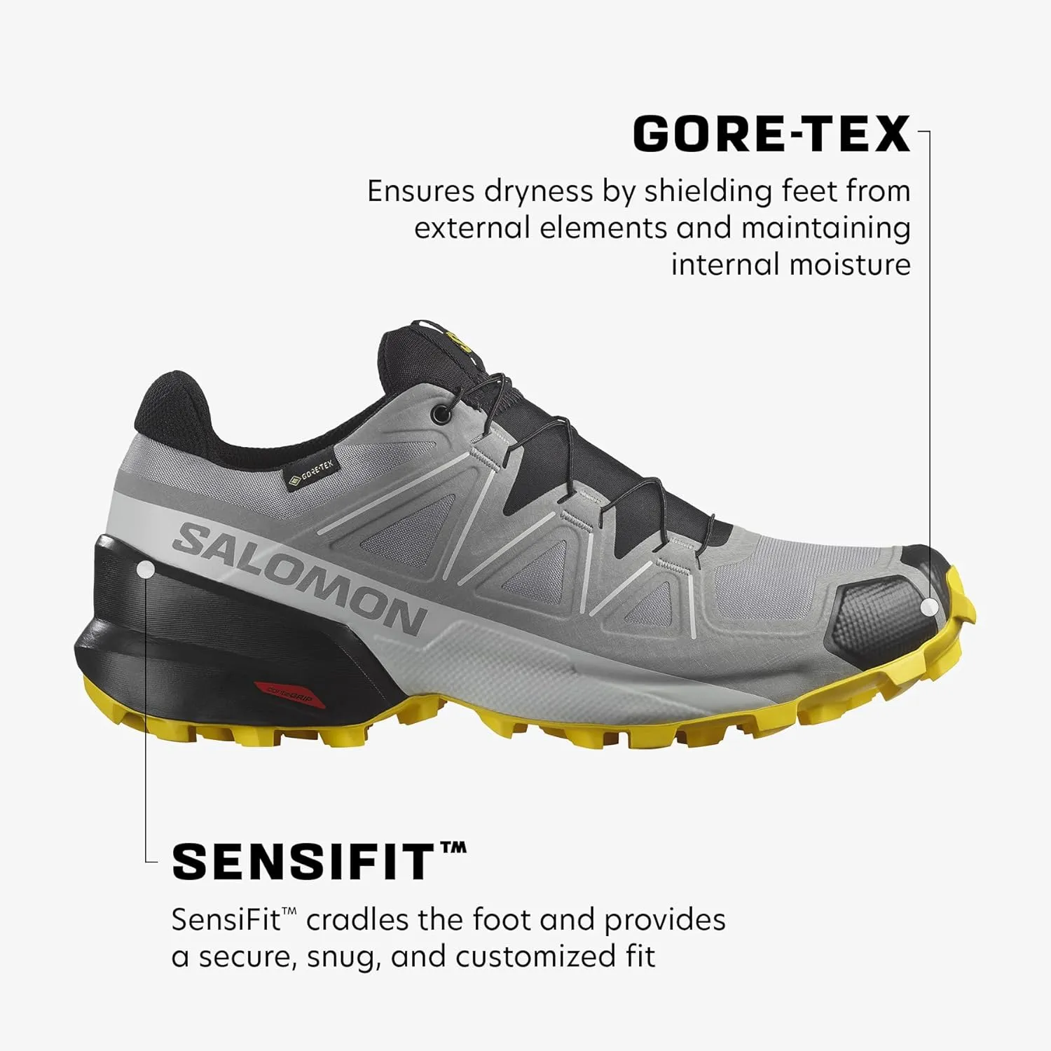 Salomon Mens Speedcross 5 GTX, Waterproof Trail Running Shoes