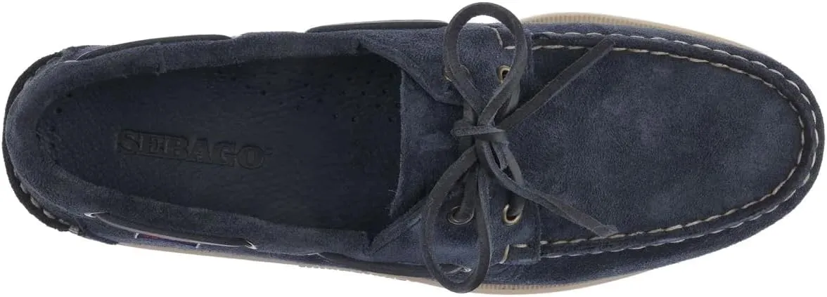 Sebago Portland Roughout Boat Shoes - Handsewn Roughout Leather Moccasins with Leather Sock Lining and Non-Marking, Non-Slip Siped Rubber Outsoles