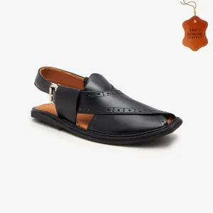 Signature Leather Peshawari Chappal for Men