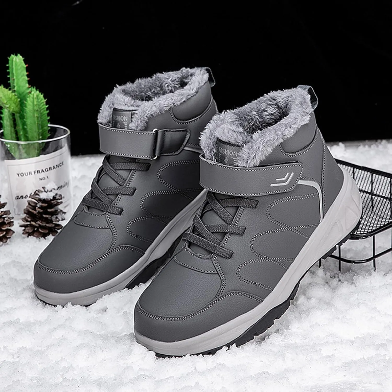 Snow Boots for Men, Waterproof Hiking Boots Insulated Lace to Toe Boots Warm Outdoor Boots Women's Winter Boots
