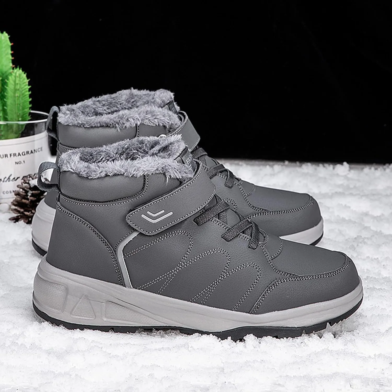 Snow Boots for Men, Waterproof Hiking Boots Insulated Lace to Toe Boots Warm Outdoor Boots Women's Winter Boots