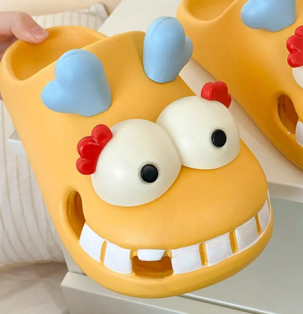 Summer Slippers for Women Funny Cartoon Dragon Platform Sandals Cute Indoor Outdoor Women Footwear Cozy Anti-slip Shoes
