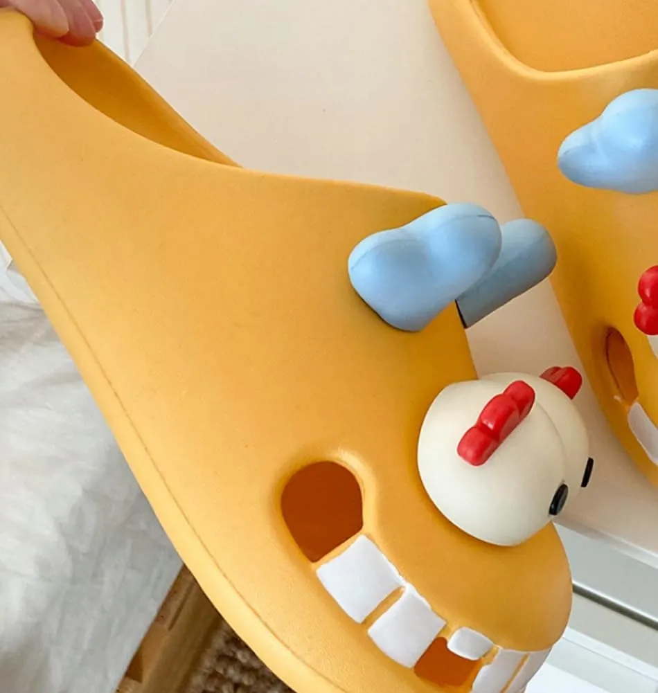 Summer Slippers for Women Funny Cartoon Dragon Platform Sandals Cute Indoor Outdoor Women Footwear Cozy Anti-slip Shoes
