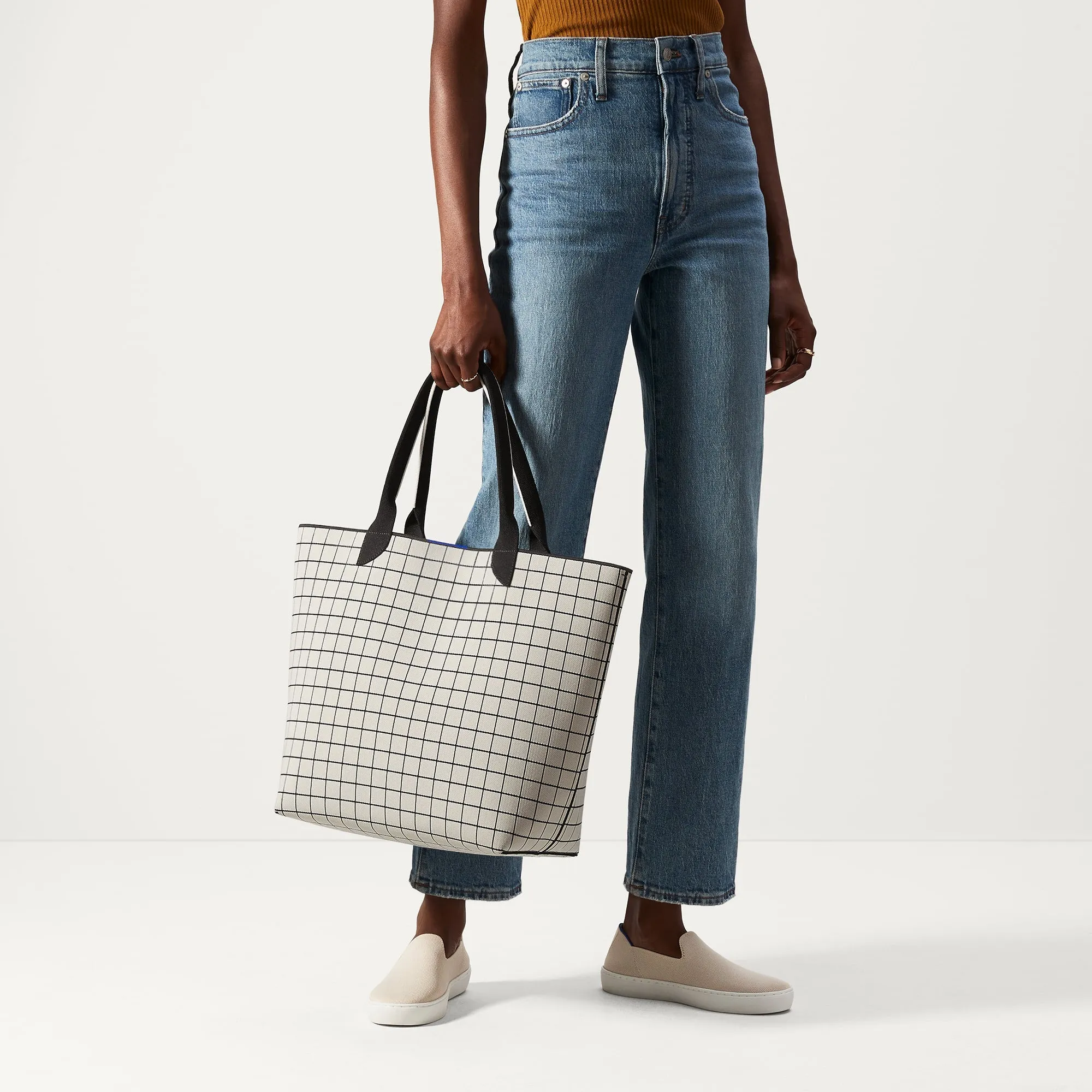 The Lightweight Tote - White Windowpane