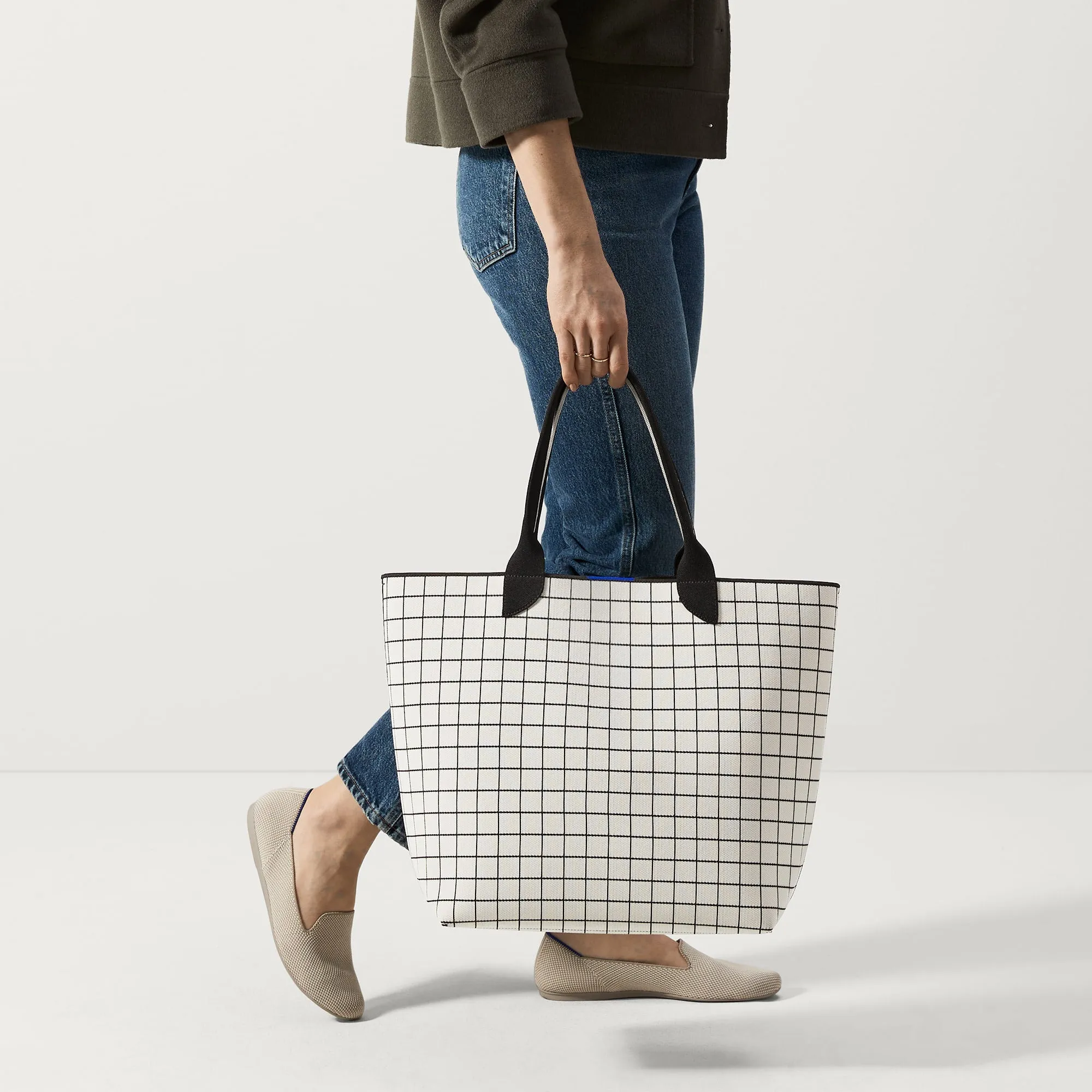 The Lightweight Tote - White Windowpane
