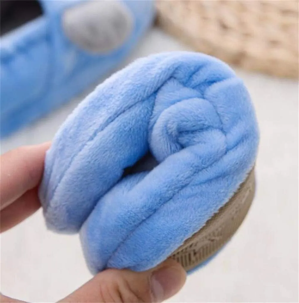 Toddlers Cute Cartoon House Slippers Boys Girls Warm Fuzzy Indoor Bedroom Shoes