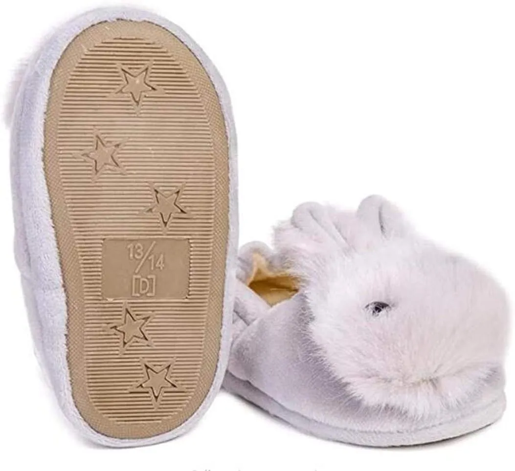 Toddlers Cute Cartoon House Slippers Boys Girls Warm Fuzzy Indoor Bedroom Shoes