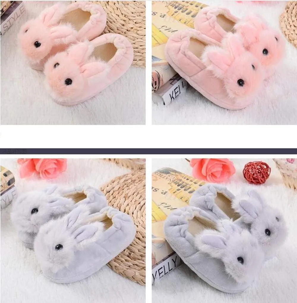 Toddlers Cute Cartoon House Slippers Boys Girls Warm Fuzzy Indoor Bedroom Shoes