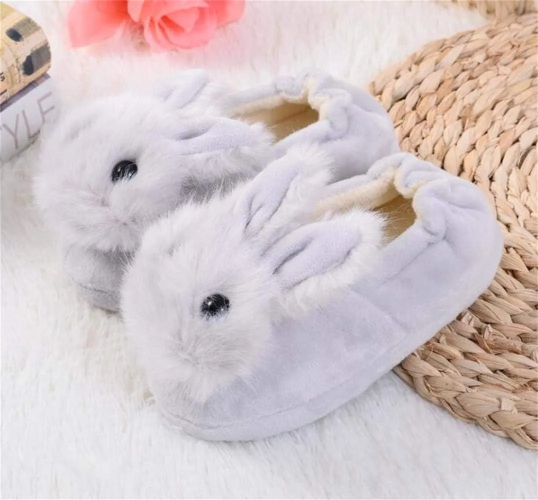 Toddlers Cute Cartoon House Slippers Boys Girls Warm Fuzzy Indoor Bedroom Shoes