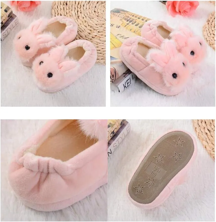 Toddlers Cute Cartoon House Slippers Boys Girls Warm Fuzzy Indoor Bedroom Shoes