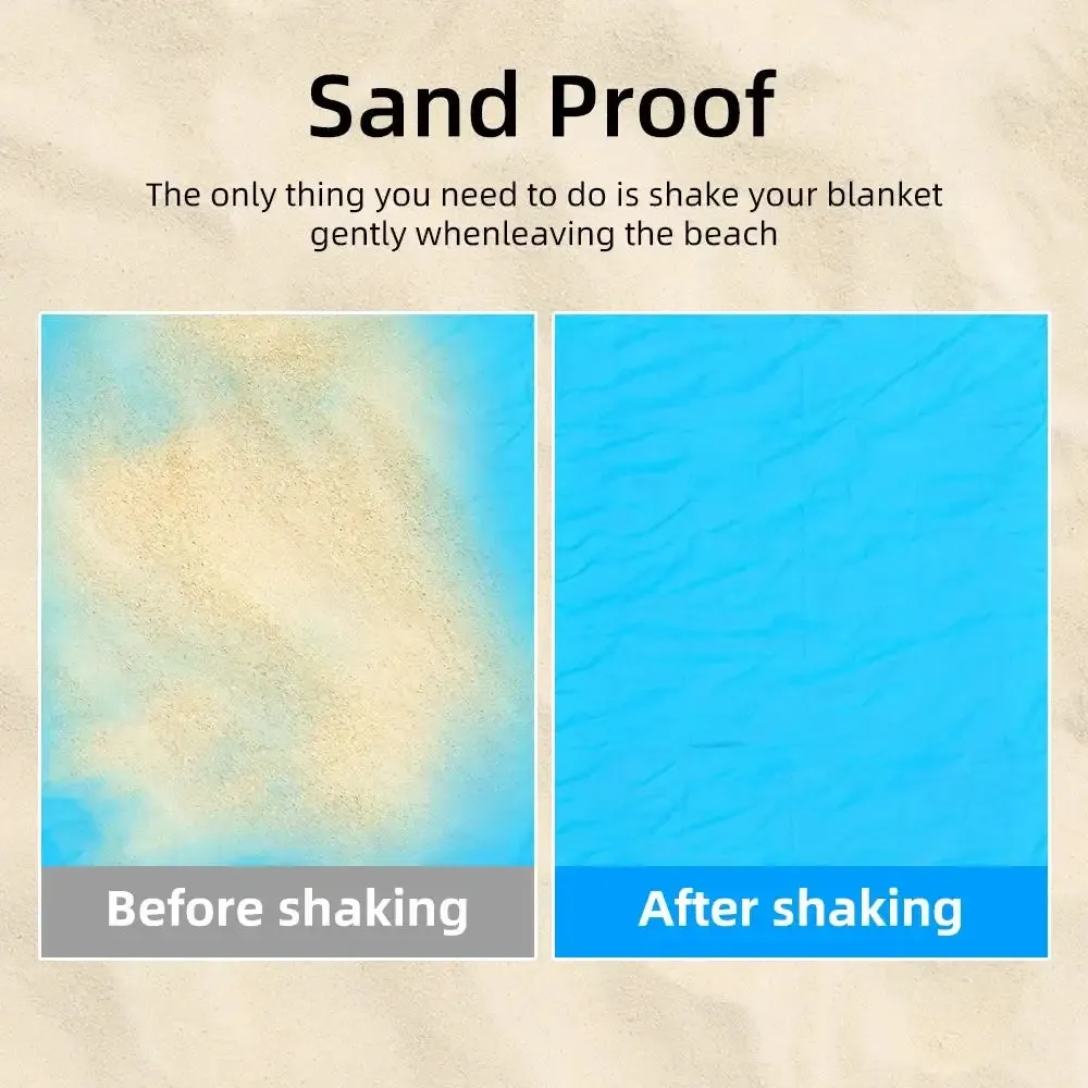Waterproof Pocket Beach Blanket - 2x2.1m, Folding, Lightweight, Camping Mat