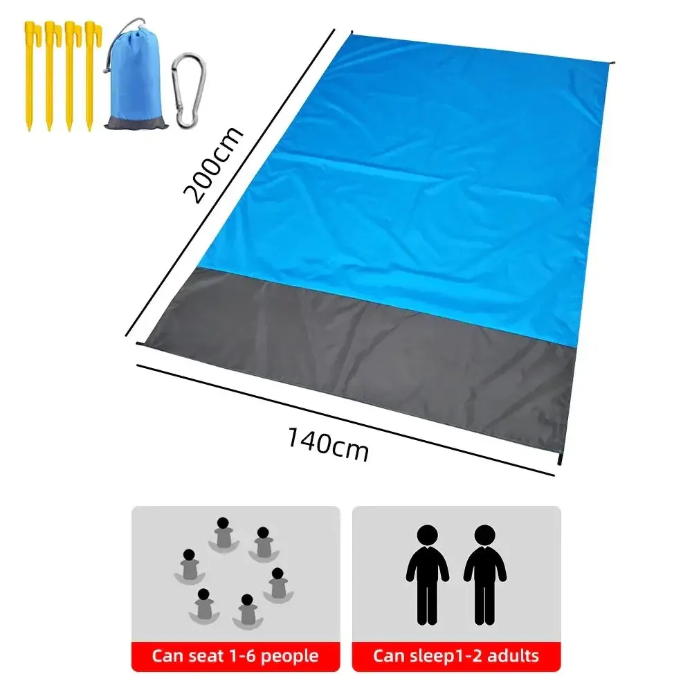 Waterproof Pocket Beach Blanket - 2x2.1m, Folding, Lightweight, Camping Mat