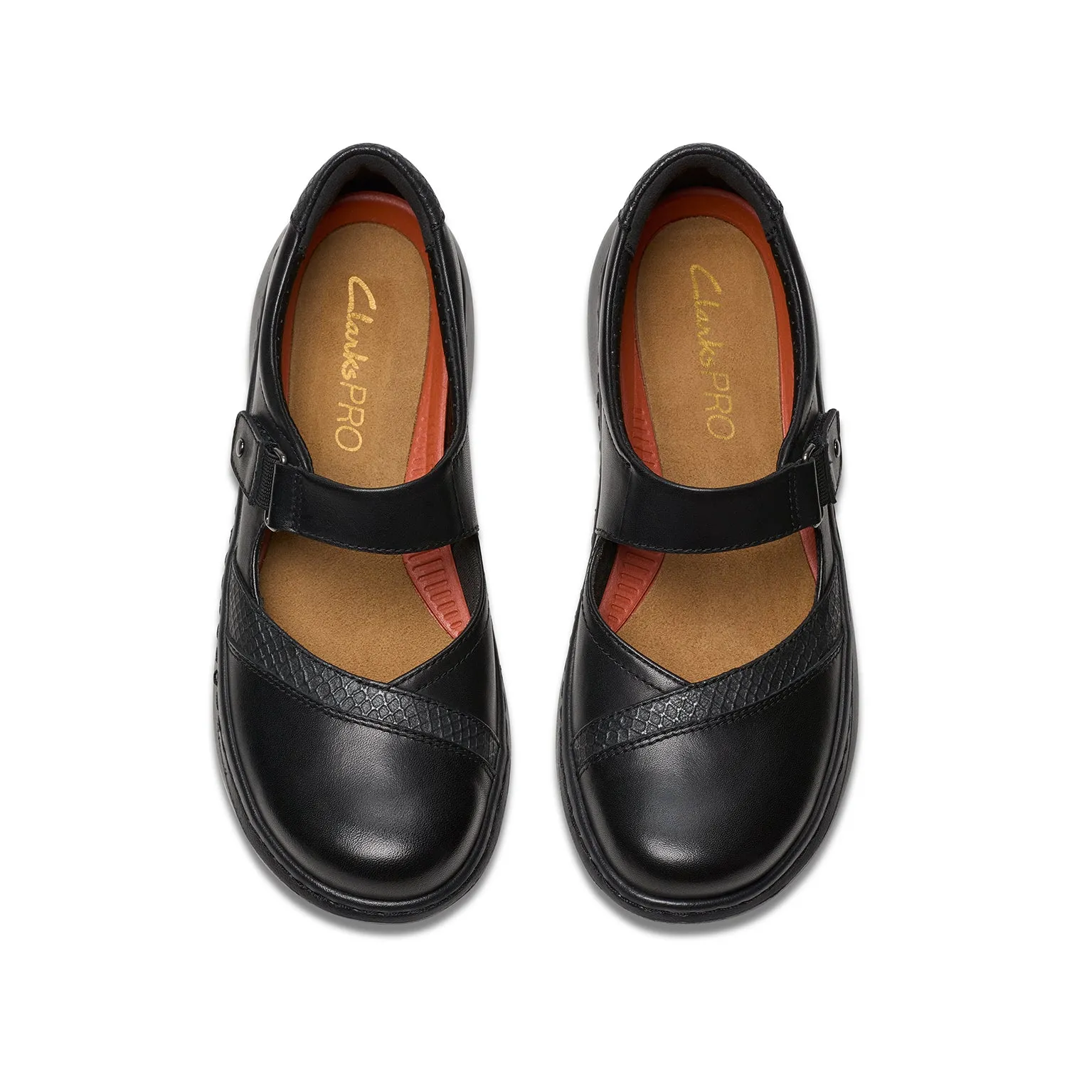Womens - Clarks Pro Pace Black Leather