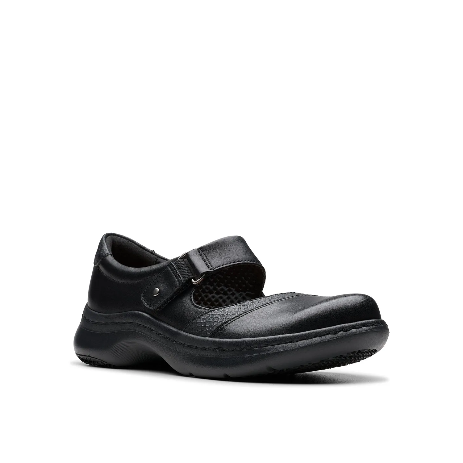 Womens - Clarks Pro Pace Black Leather