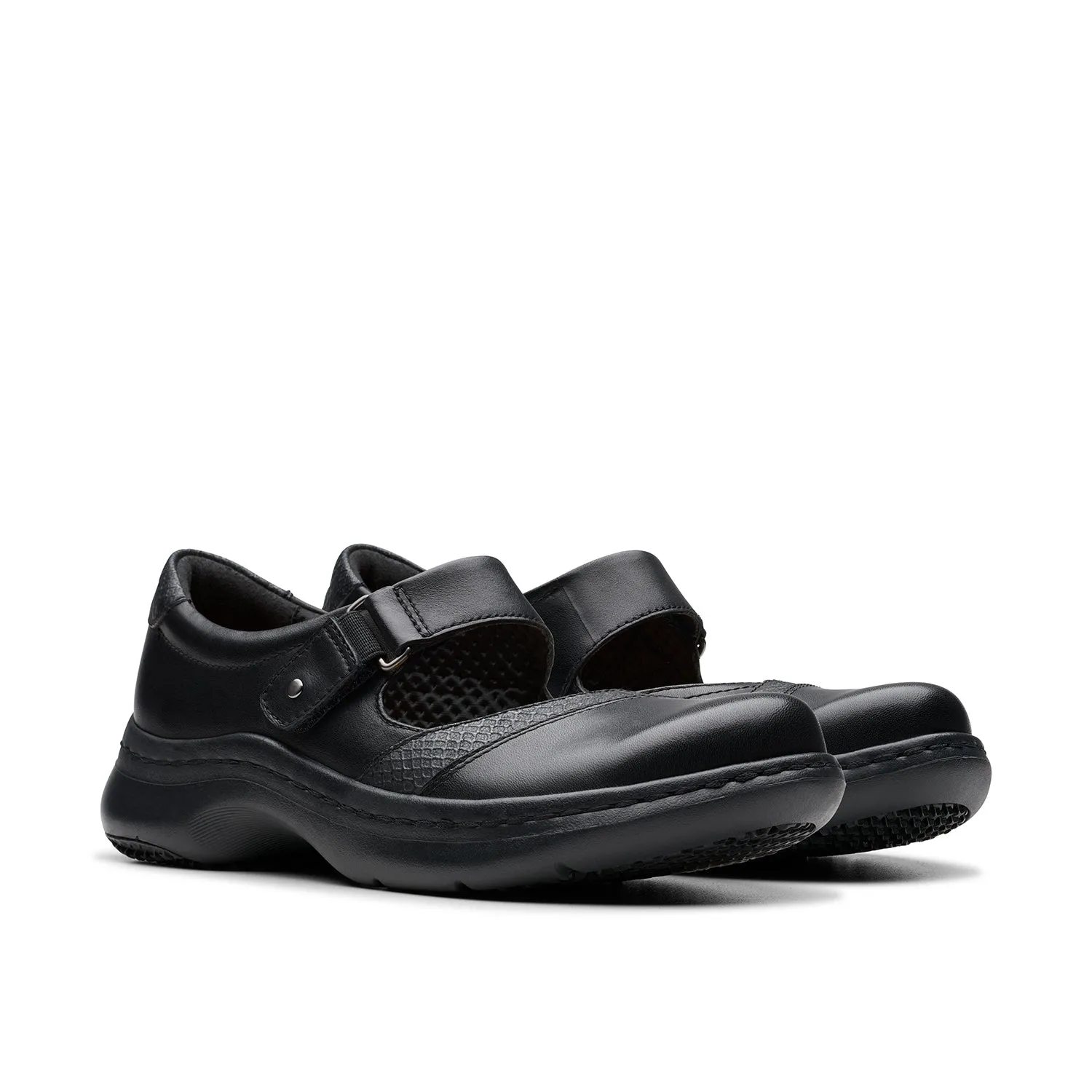 Womens - Clarks Pro Pace Black Leather