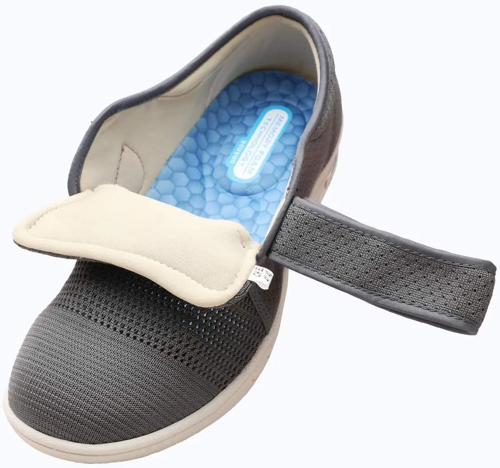 Women's Diabetic Shoes for Women Casual Adjustable Walking Shoes Wide Shoes for Elderly Swollen Feet Non-Slip Air Cushion Bottom Fattening and Widening